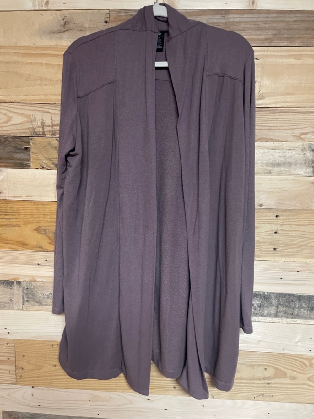 Active Life size L Soft Sweatshirt Open Front Cardigan with Thumb Holes- Plum